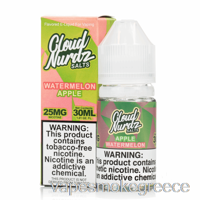 Vape Greece καρπούζι μήλο - σύννεφο άλατα Nurdz - 30ml 50mg